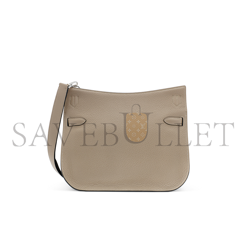 HERMÈS A GRIS TOURTERELLE CLÉMENCE LEATHER JYPSIÈRE 28 WITH PALLADIUM HARDWARE (28*22*12cm) 